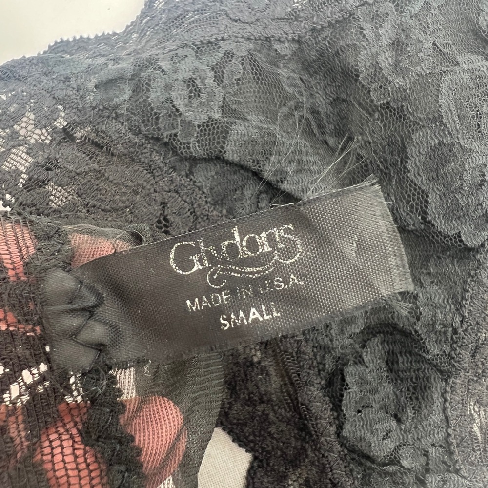 Vintage Glydon's Black Lace Sheer High Leg Panties Made‎ in USA Size S - Picture 7 of 7